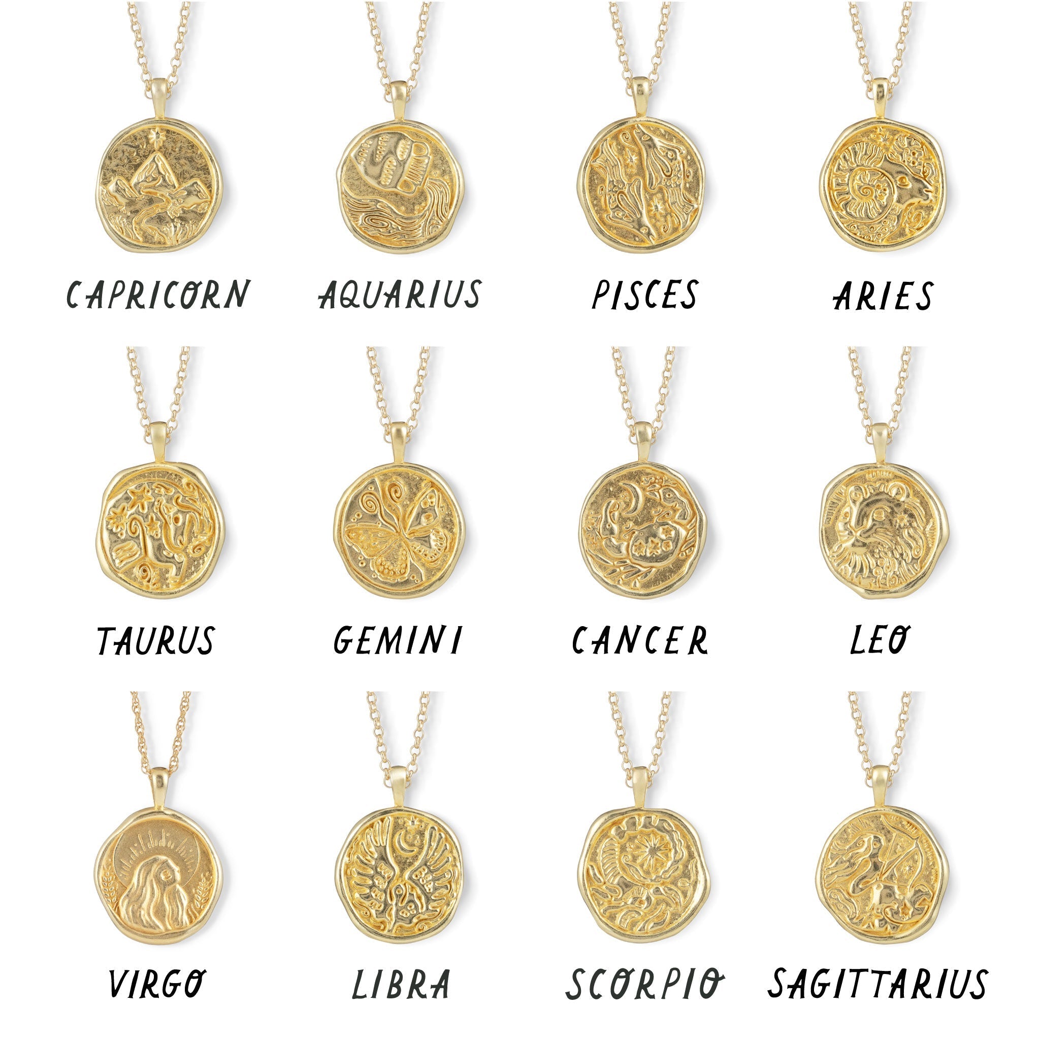 Scorpio Zodiac Coin Pendant Necklace