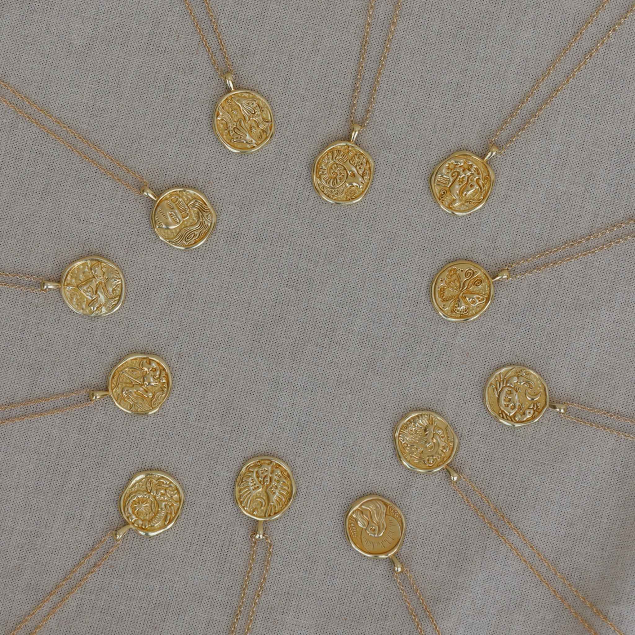 Libra Zodiac Coin Pendant Necklace
