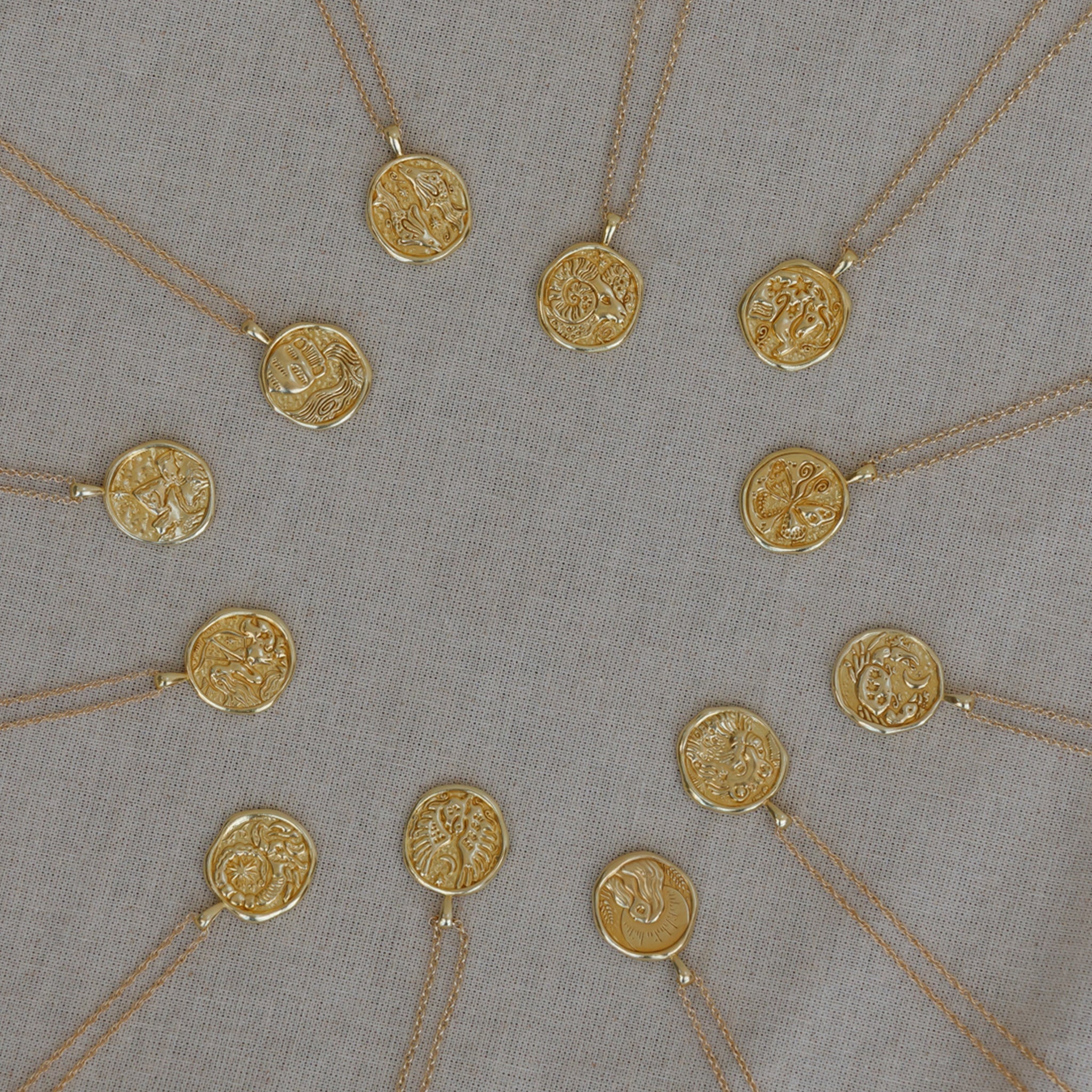 Aquarius Zodiac Coin Pendant Necklace